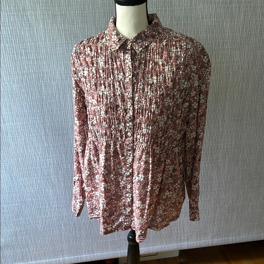 Anthropologie Floral Button-Up Shirt